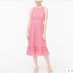 J.CREW Eyelet-embroidered tiered midi dress NWT